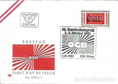 Sellos: FDC AUSTRIA ERSTTAG 10 BUNDESKONGRESS WIEN 1983