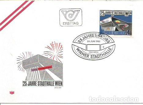 Sellos: FDC AUSTRIA ERSTTAG 25 JHARE STADTHALLE WIEN 1983