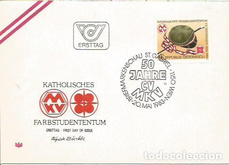 Sellos: FDC AUSTRIA ERSTTAG 50 JHARE KATHOLISCHES FARBSTUDENTENTUM WIEN 1983