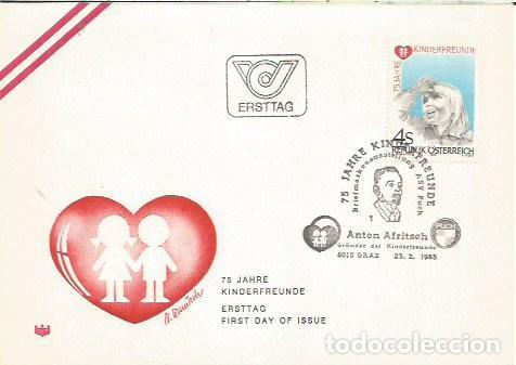 Sellos: FDC AUSTRIA ERSTTAG 75 JHARE KINDERFREUNE WIEN 1983