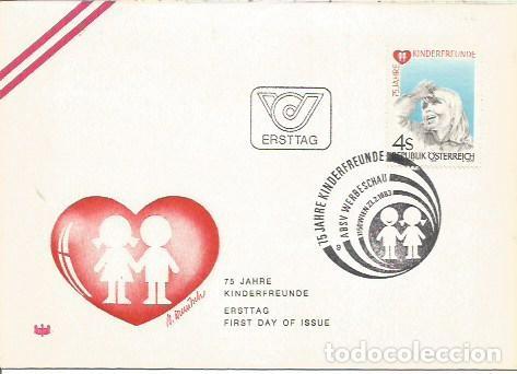 Sellos: FDC AUSTRIA ERSTTAG 75 JHARE KINDERFREUNE WIEN 1983