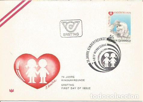Sellos: FDC AUSTRIA ERSTTAG 75 JHARE KINDERFREUNE WIEN 1983
