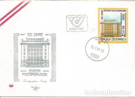Sellos: FDC AUSTRIA ERSTTAG 100 JHARE OSTERR POSTSPARKASSE WIEN 1983