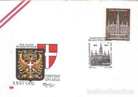 Sellos: FDC AUSTRIA ERSTTAG 100 JHARE WIENER RATHAUS 1983