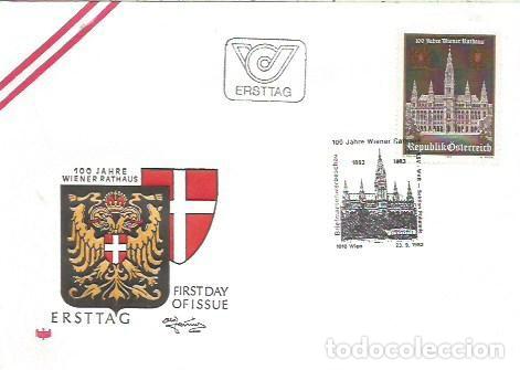 Sellos: FDC AUSTRIA ERSTTAG 100 JHARE WIENER RATHAUS 1983