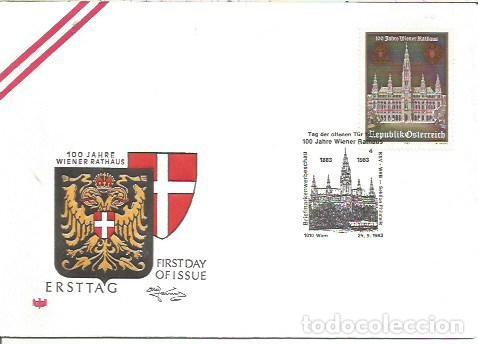 Sellos: FDC AUSTRIA ERSTTAG 100 JHARE WIENER RATHAUS 1983