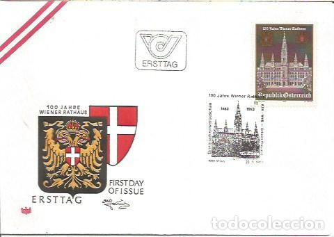 Sellos: FDC AUSTRIA ERSTTAG 100 JHARE WIENER RATHAUS 1983