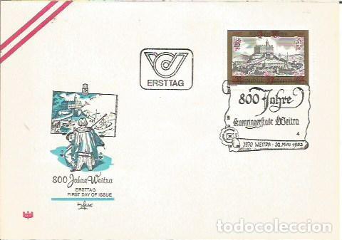 Sellos: FDC AUSTRIA ERSTTAG 800 JHARE WEITRA 1983 - Foto 1