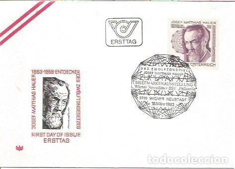 Sellos: FDC AUSTRIA ERSTTAG JOSEF MATTHIAS HAUER WIEN 1983
