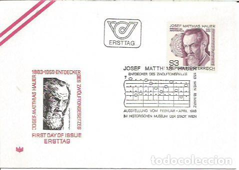 Sellos: FDC AUSTRIA ERSTTAG JOSEF MATTHIAS HAUER WIEN 1983