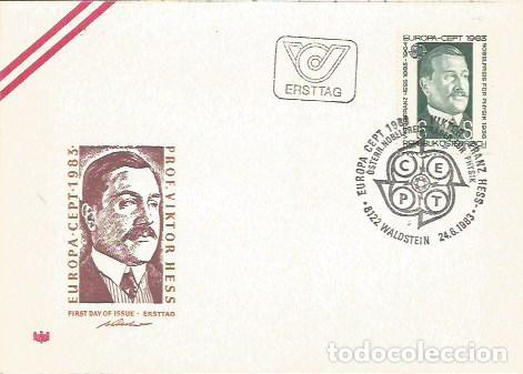 Sellos: FDC AUSTRIA ERSTTAG PROF VIKTOR HESS EUROPA CEPT 1983