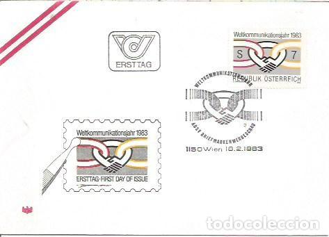 Sellos: FDC AUSTRIA ERSTTAG WELTKOMMUNIKATIONSJAHR WIEN 1983
