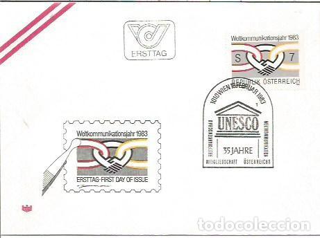 Sellos: FDC AUSTRIA ERSTTAG WELTKOMMUNIKATIONSJAHR WIEN 1983