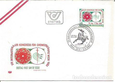 Sellos: FDC AUSTRIA ERSTTAG XIII INTERNATIONALER KONGRESS FUR CHEMOTHER 1983