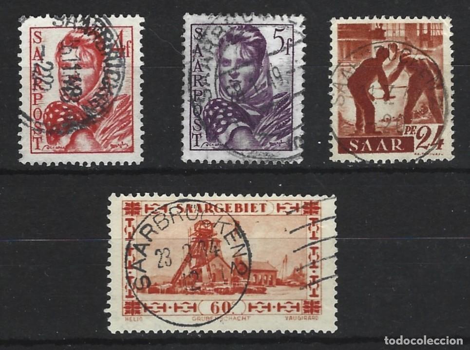 Sellos: ALEMANIA - SARR&Eacute; - LOTE DE 4 SELLOS DE 1934, 1948 + 1949 - - USADOS