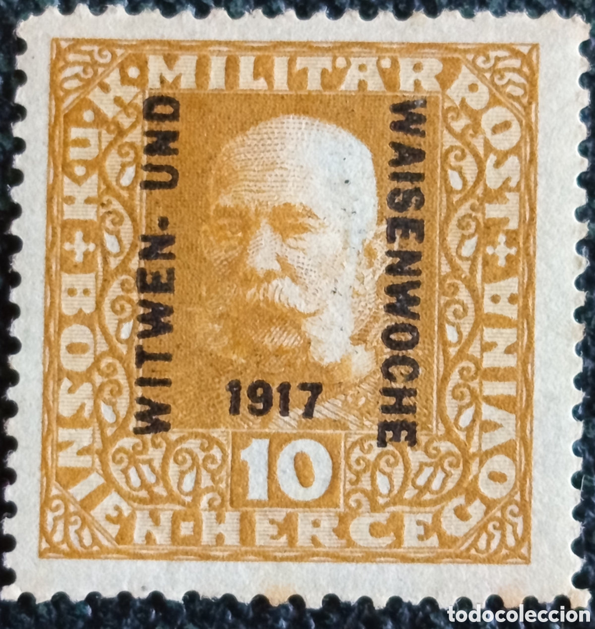 Sellos: Sello Bosnia 1917 Francisco Jos&eacute; I Sobrecarga Viudas Michel 119 MH
