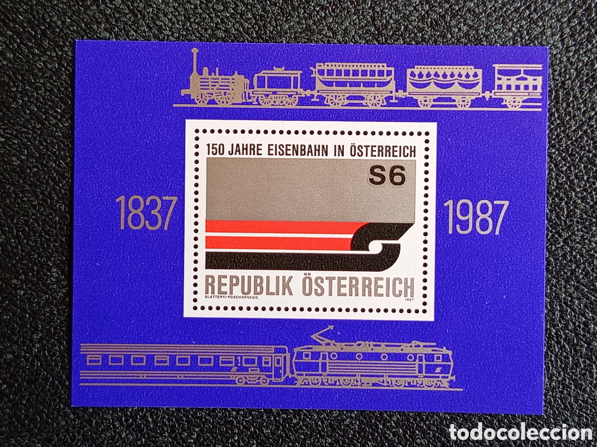 Selos: Hoja Bloque Austria 1987 Ferrocarril 150 Aniversario MNH Yvert HB 14 (