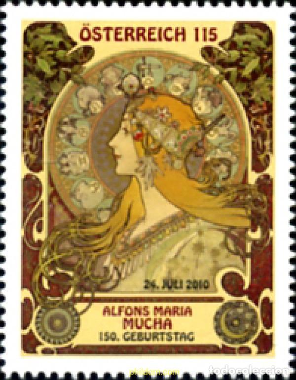 Sellos: 252512 MNH AUSTRIA 2010 PERSONALIDAD.ALFONSO MUCHA (1860-1939)
