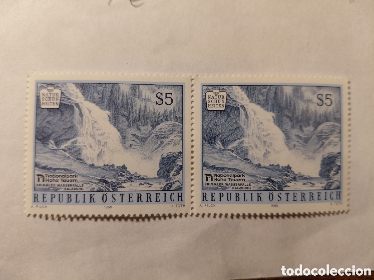 Sellos: Sellos Austria cascada Salzburg 1988