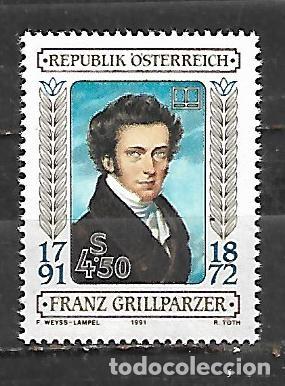 Sellos: 1991: Bicentenario del nacimiento del escritor dram&aacute;tico Franz Grillparzer (MNH**)