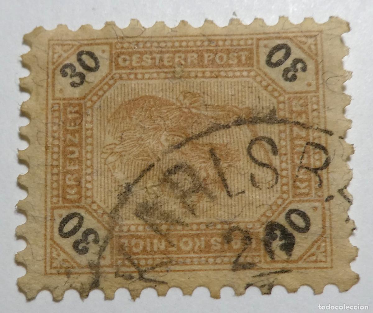 Sellos: Sello postal de Imperio Austro-H&uacute;ngaro 1891 ,30 kreuzer Francisco Jos&eacute; I