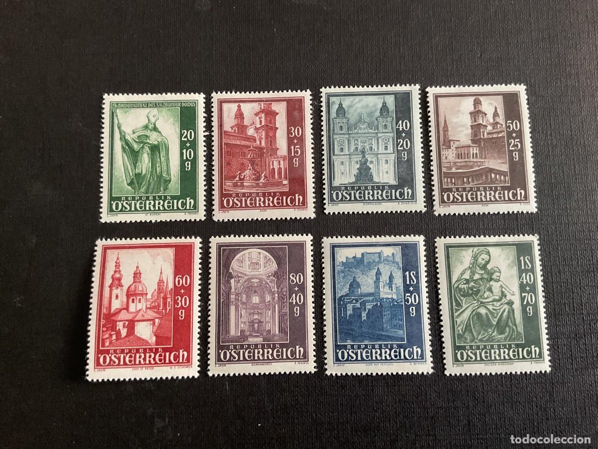 Sellos: AUSTRIA N&ordm; YVERT 755/2** A&Ntilde;O 1948. PRO FONDOS RECONSTRUCCION CATEDRAL DE SALZBURGO, CON CHARNELA