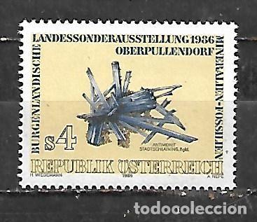 Sellos: 1986: Exposici&oacute;n de minerales en Burgenland - Antimonita cristalizada (MNH**)