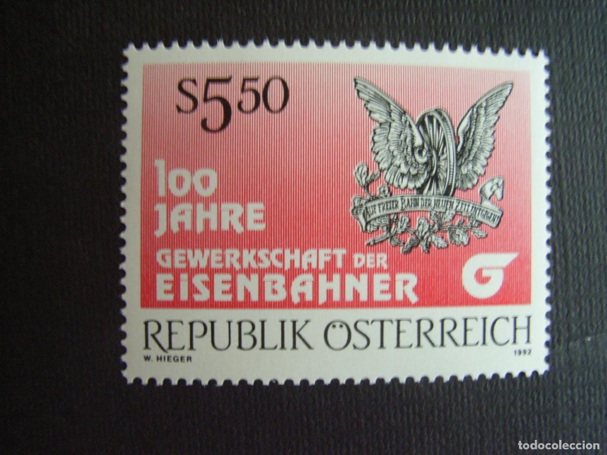 Sellos: AUSTRIA N&ordm; YVERT 1888*** A&Ntilde;O 1992. CENTENARIO ORGANIZACION SINDICAL DE FERROVIARIOS