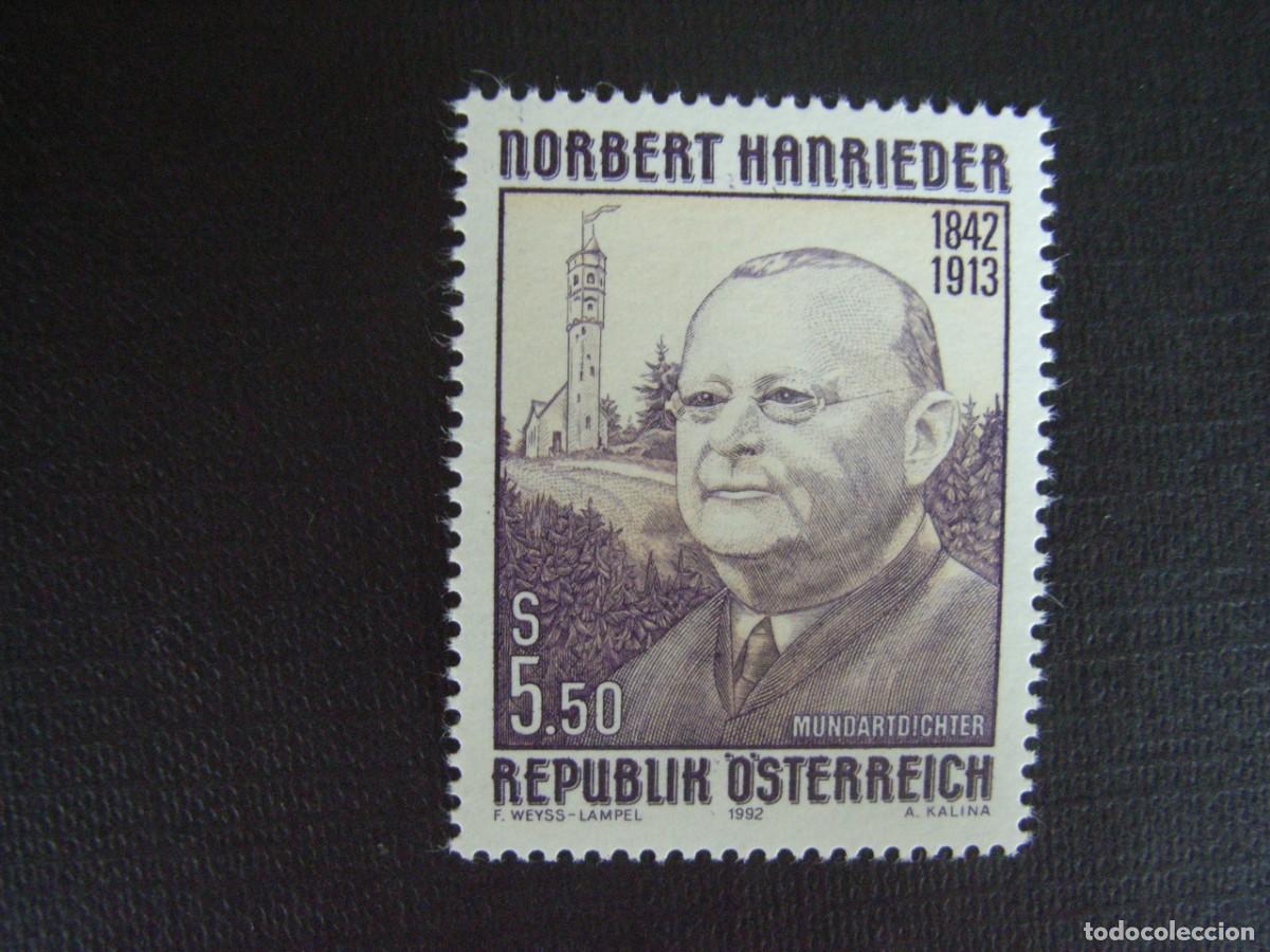 Sellos: AUSTRIA N&ordm; YVERT 1889*** A&Ntilde;O 1992. 150 ANIV. NACIMIENTO ESCRITOR NORBERT HANRIEDER