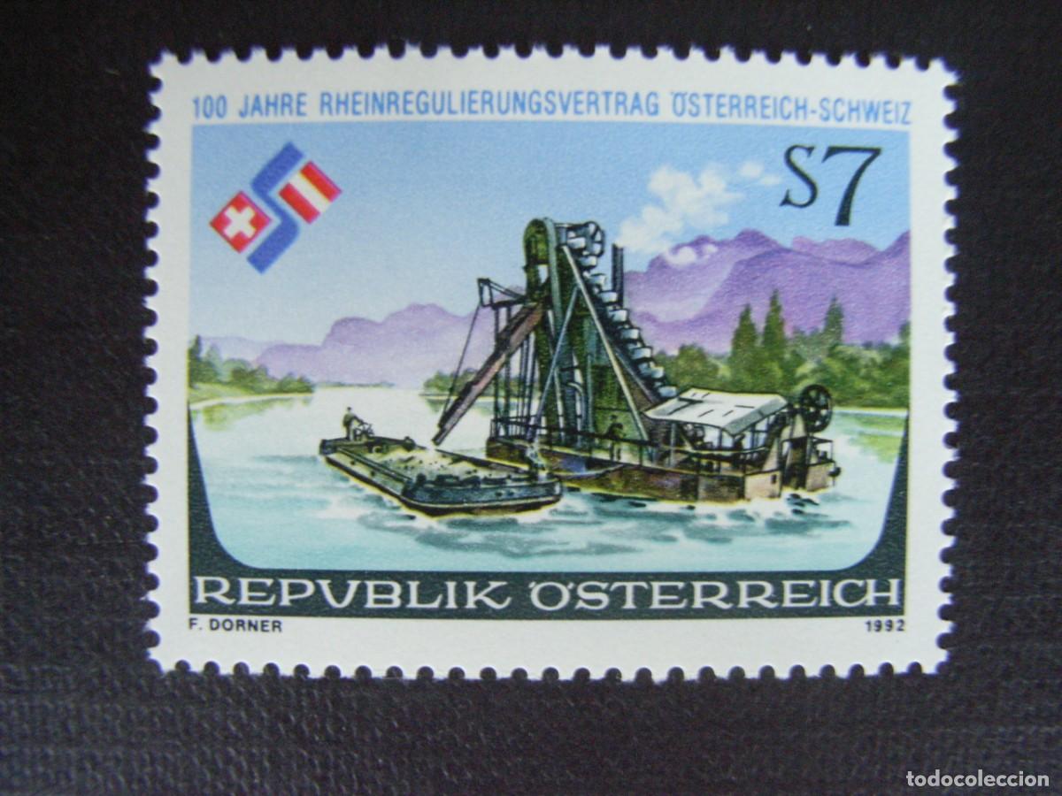 Sellos: AUSTRIA N&ordm; YVERT 1892*** A&Ntilde;O 1992. CENTENARIO REGULACION INTERNACIONAL DEL CURSO DEL RHIN