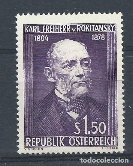 Sellos: Autriche N&deg;831** (MNH) 1954 - M&eacute;decine &rdquo;Baron Karl Van Rokitansky&rdquo;