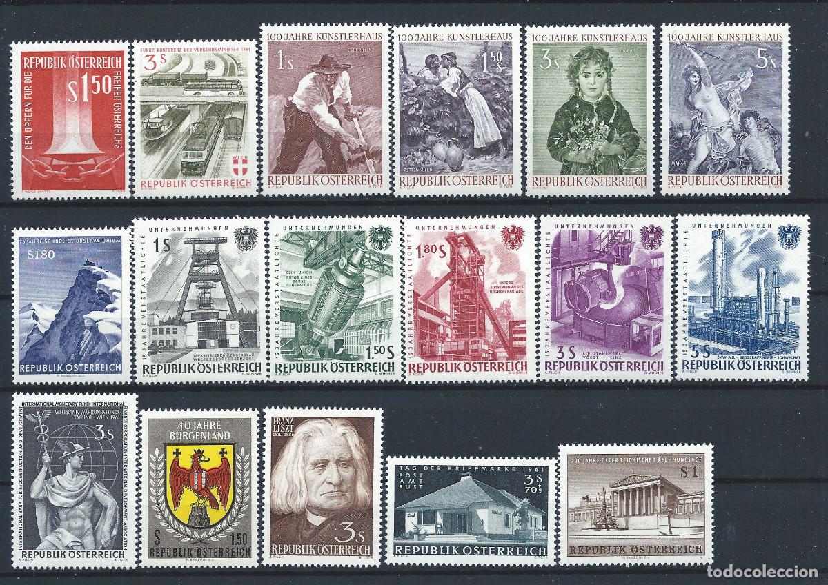 Sellos: Autriche Lot 17 Tp Neuf** (MNH) ann&eacute;e 1961 - Sujets divers