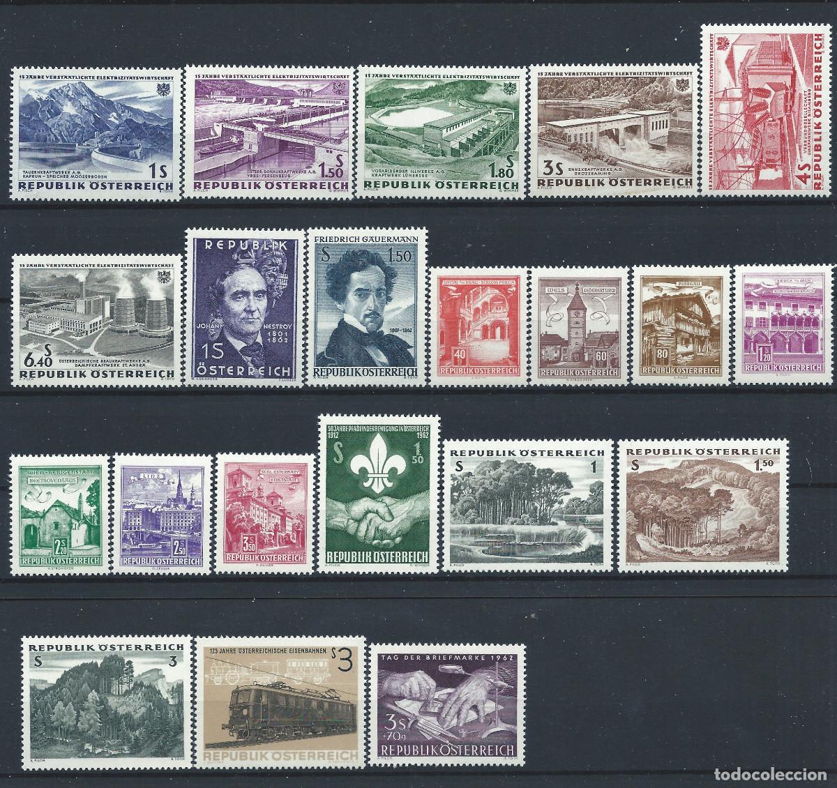 Sellos: Autriche Lot 21 Tp Neuf** (MNH) ann&eacute;e 1962 - Sujets divers