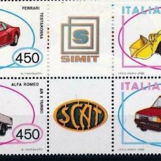 Sellos: ITALIA 1986 IVERT 1712/5 *** AUTOMÓVILES ITALIANOS (III)