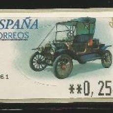Sellos: SELLOS ESPAÑA – SPAIN SERIE ATMS 2001. AUTOMÓVIL FORD T. IMPRESIÓN 5DE €.. Lote 280962418