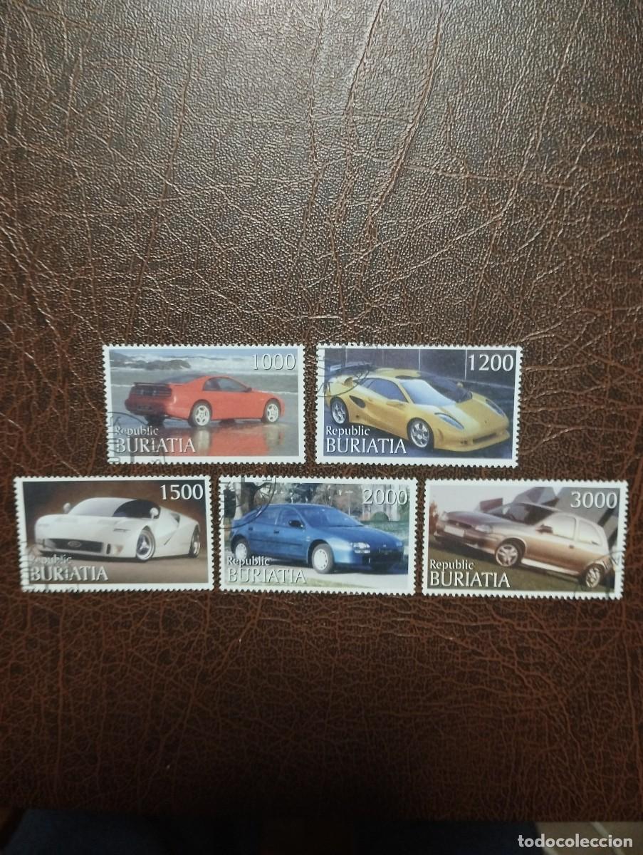 Sellos: 22.07/ BURIATIA/Republica Aut&oacute;noma Rusa/- COCHES -Seria completa.