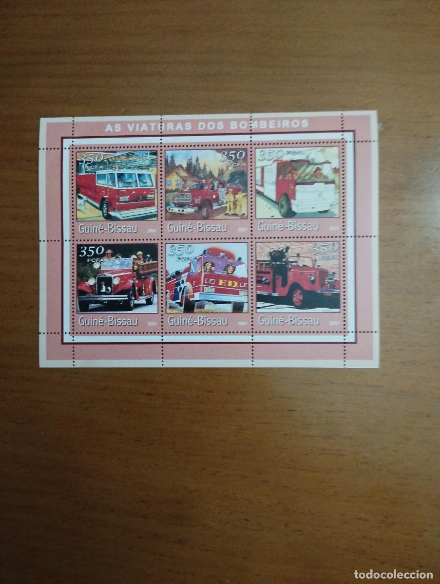 Sellos: 22.07/ GUINEA BISSAU.2001. COCHES ESPECIALES. BOMBEROS.