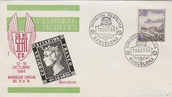 Sellos: A&ntilde;o 1966, Seat de Barcelona, exposicion filatelica, en sobre de alfil