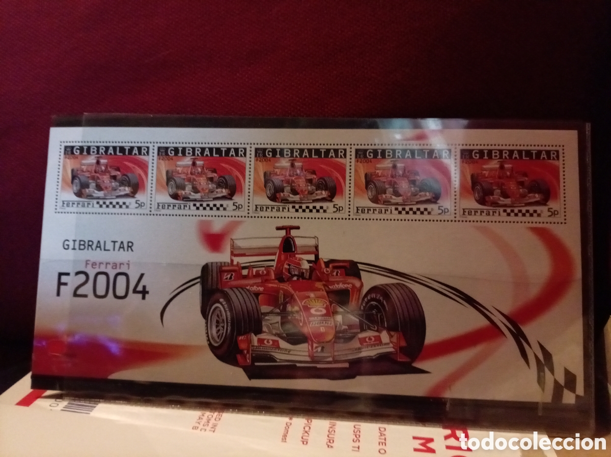 Sellos: Hoja sellos Ferrari F2004 Gibraltar &ndash; Michael Schumacher Formula 1