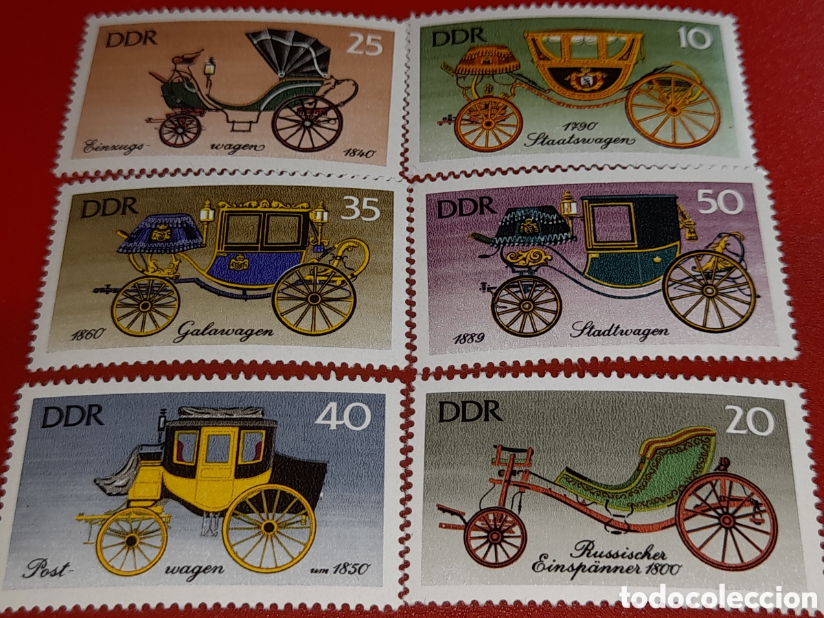 Sellos: Sello Alemania, DDR nuevo 1976. Calesas hist&oacute;ricas. Carruajes. Transportes. Carreta. Coches