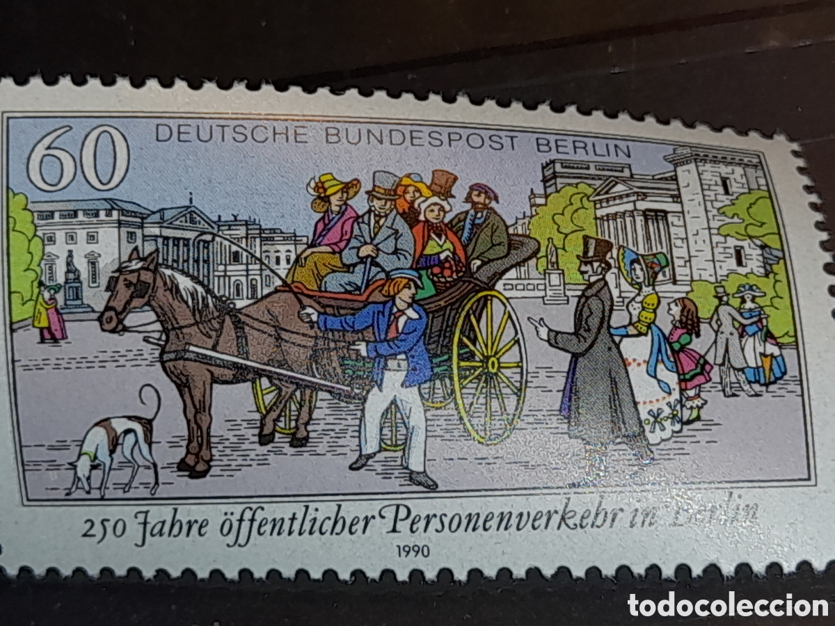 Sellos: Sello Alemania, Berlin nuevo 1990. 250Aniv transporte publico. Caballo. Mamifero Trajes. Carruaje Ca