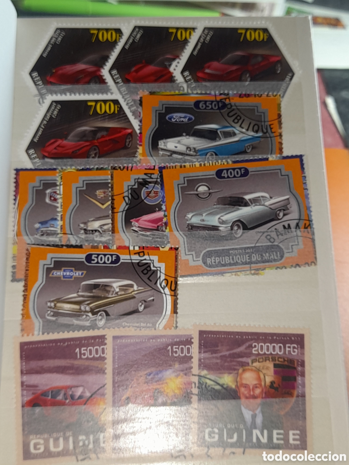 Selos: Sello, Mini - Clasificador. Tematica: coches. Veh&iacute;culos. Autom&oacute;vil. Deporte. Carrera. Transporte.