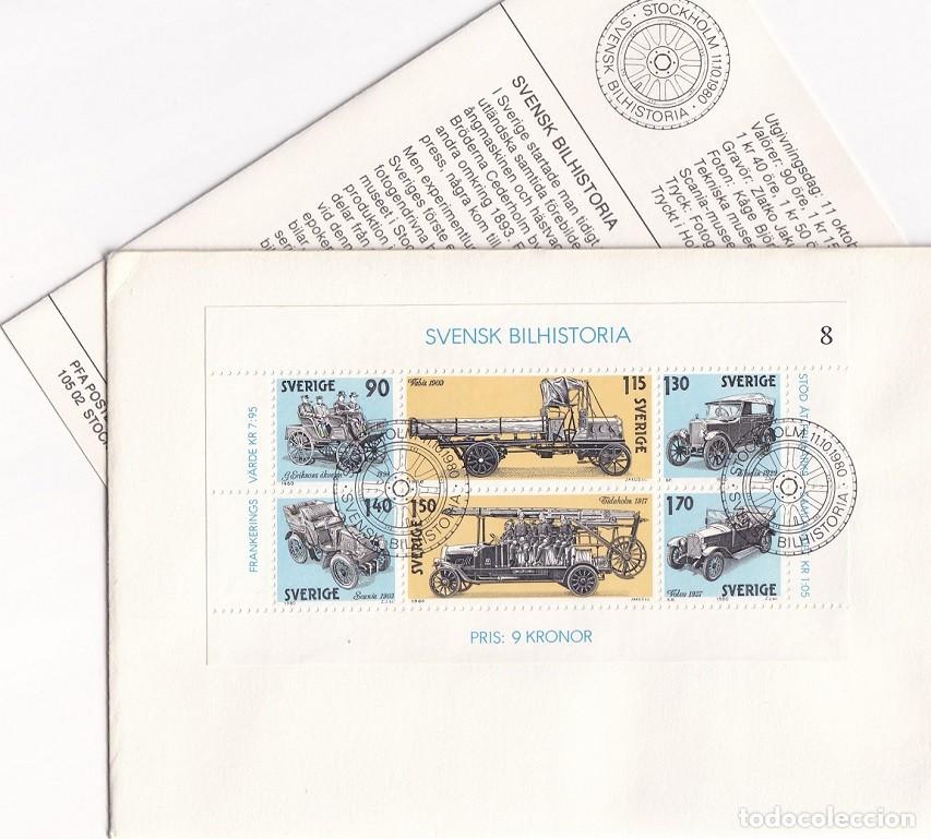 Sellos: Suecia 1980 - Historia del autom&oacute;vil sueco / Svensk Bilhistoria - Autom&oacute;vil de Erikson 1898 &middot; Cami..