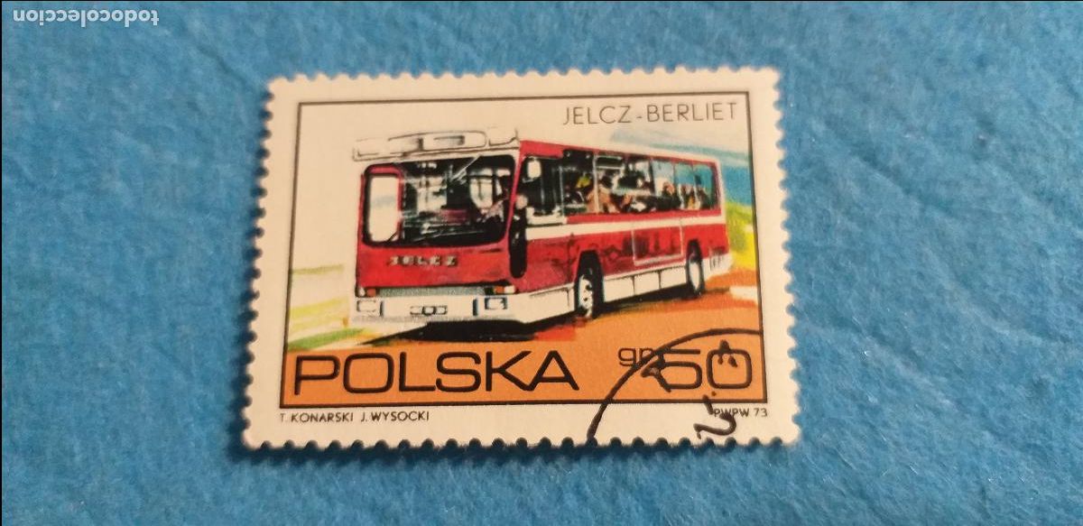 Sellos: Sello USADO. POLSKA. POLONIA. AUTOM&Oacute;VILES COCHES. Yvert 2130. Autob&uacute;s