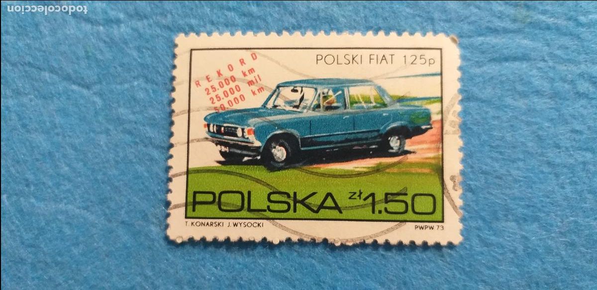 Sellos: Sello USADO. POLSKA. POLONIA. AUTOM&Oacute;VILES COCHES. Yvert 2133. Fiat