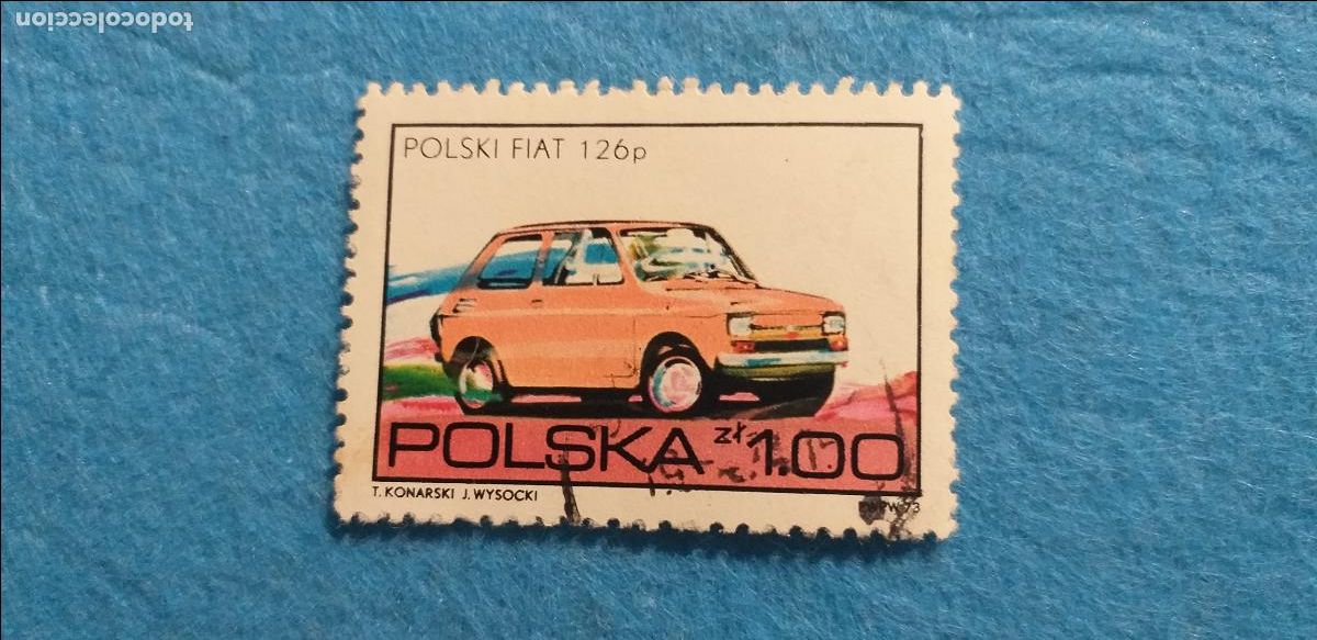 Sellos: Sello USADO. POLSKA. POLONIA. AUTOM&Oacute;VILES COCHES. Fiat. Yvert 2132