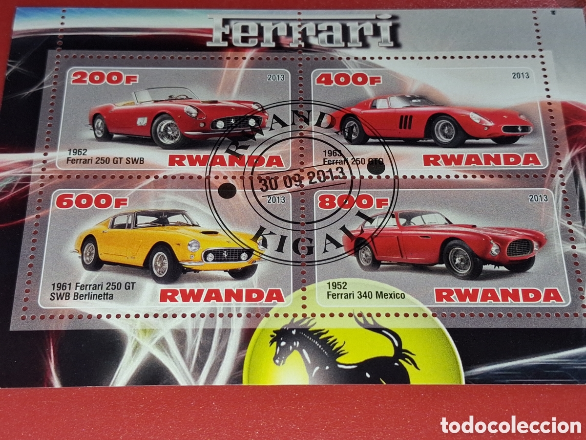 Sellos: HB Malawi mtdo 2013. Coches. Autom&oacute;viles. Veh&iacute;culos. Ferrari. Carreras.