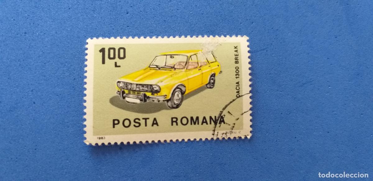 Sellos: Sello de RUMAN&Iacute;A, POSTA ROMANA. Tem&aacute;tica: autom&oacute;viles. Coche. A&ntilde;o 1983