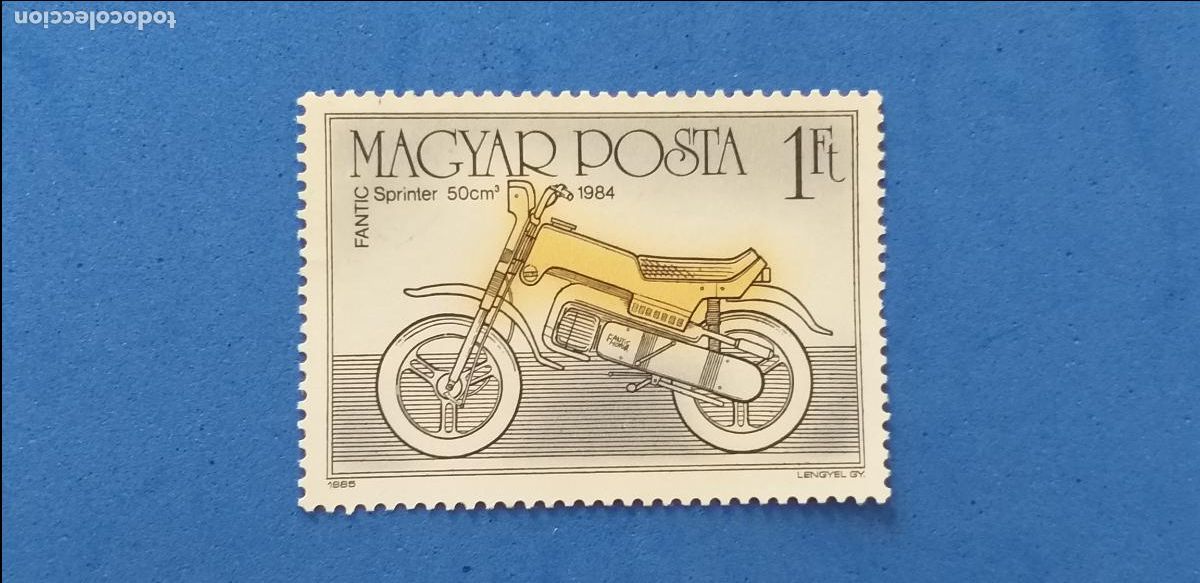 Sellos: USADO. MAGYAR, HUNGR&Iacute;A. TEM&Aacute;TICA, AUTOM&Oacute;VILES. Moto, motocicleta. YVERT 3016