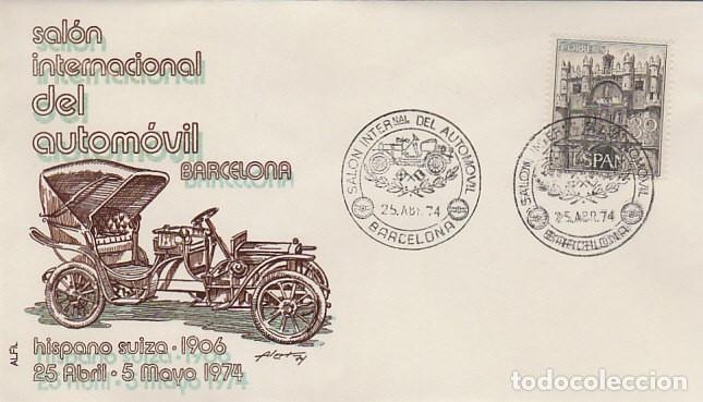Sellos: A&Ntilde;O 1974, SALON DEL AUTOMOVIL DE BARCELONA, SOBRE DE ALFIL